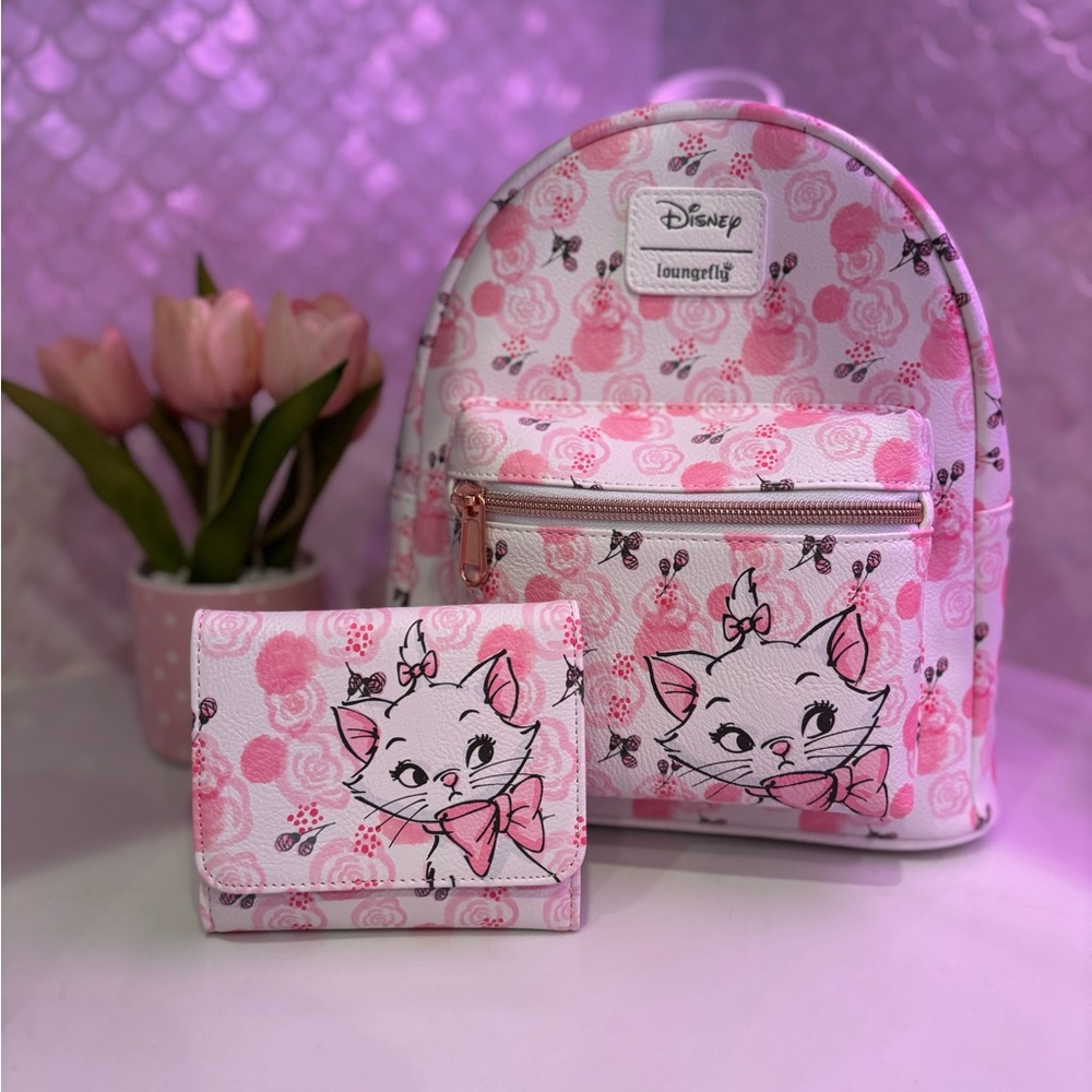 Loungefly Pink and White Marie Bags Collection